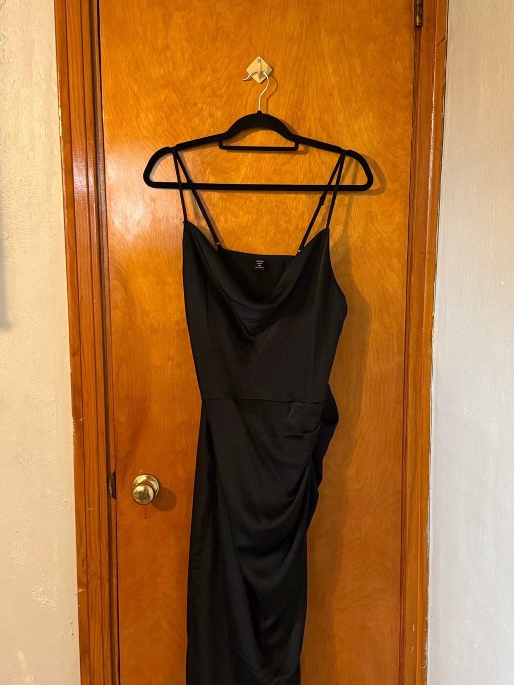 SHEIN Black Satin Slip Dress Size 1XL